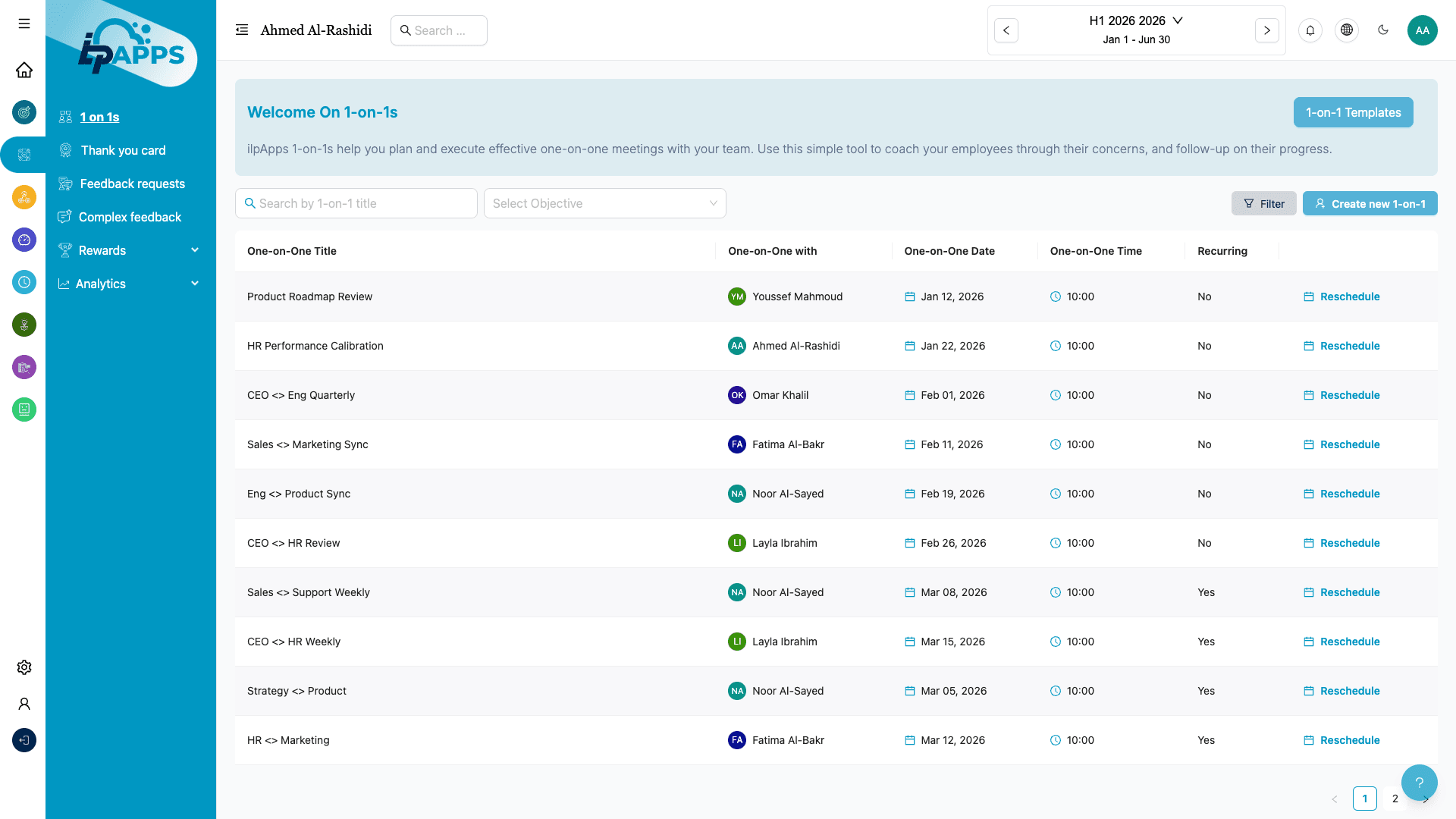 1-on-1 Meeting Scheduler