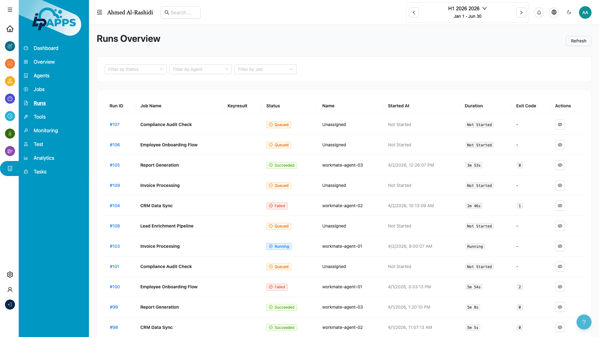 Run History & Execution Tracking
