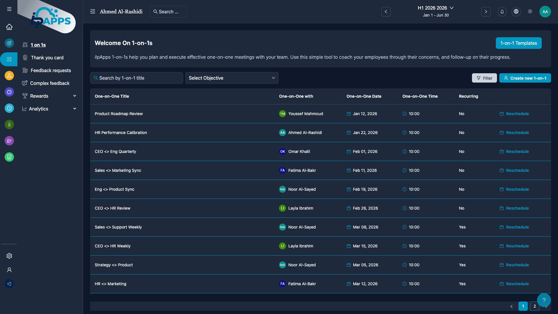 1-on-1 Meeting Scheduler