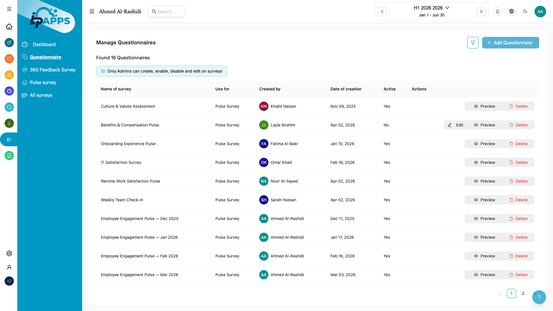 Structured 1:1 Meetings & Questionnaires